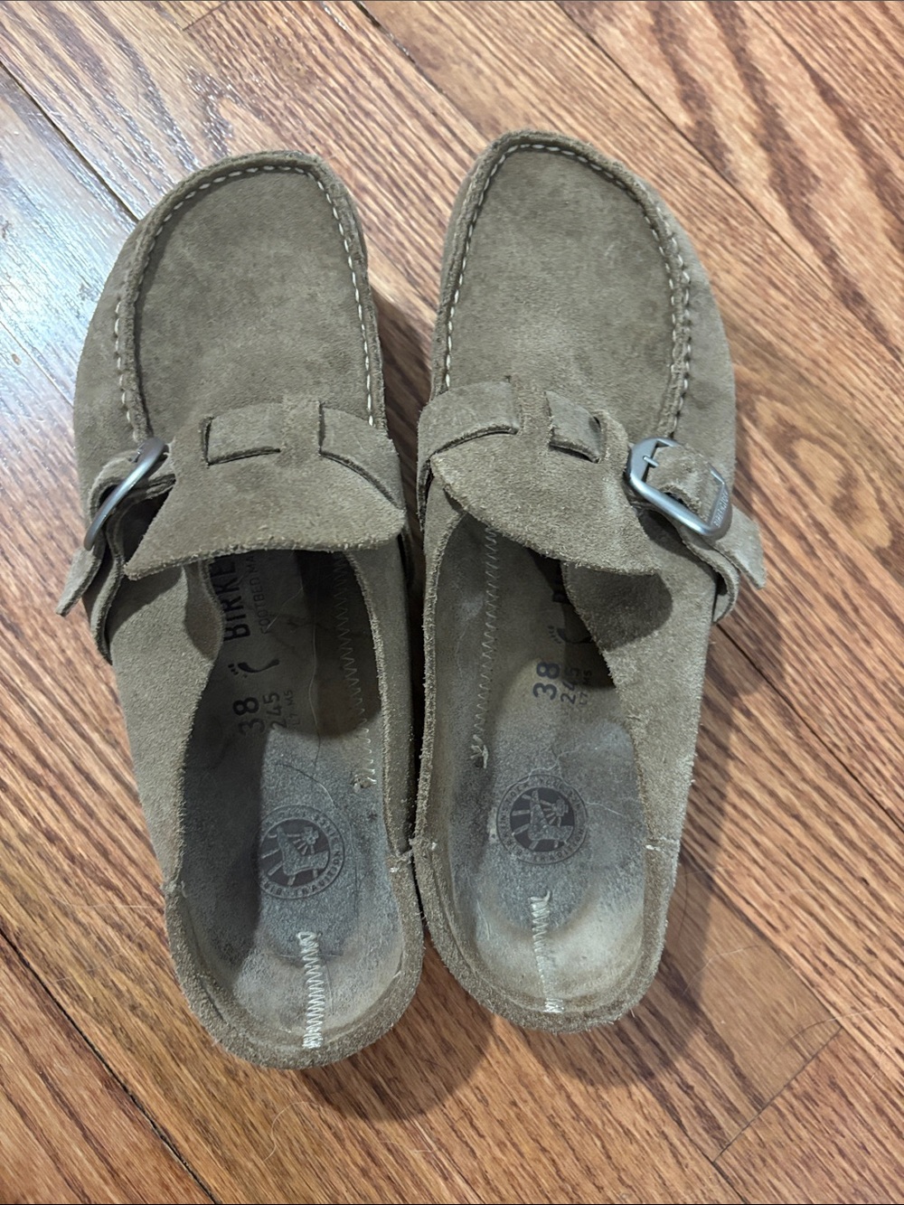 Birkenstock Women's Suede Mule Clogs in Olive
